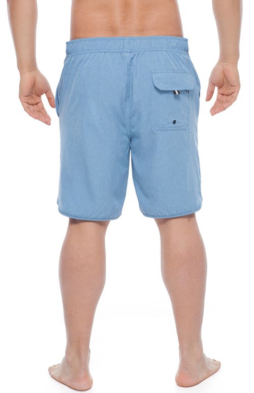 Rokka&rolla Quick-dry Stretch Swim Trunks With Adjustable Waistband In Light Blue