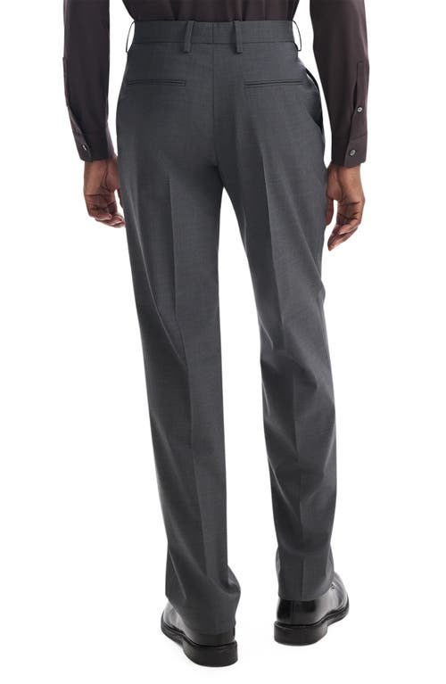 Shop Theory Straight Leg Stretch Wool Dress Pants In Medium Charcoal