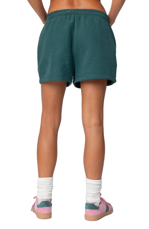Shop Edikted So Sporty Sweat Shorts In Green