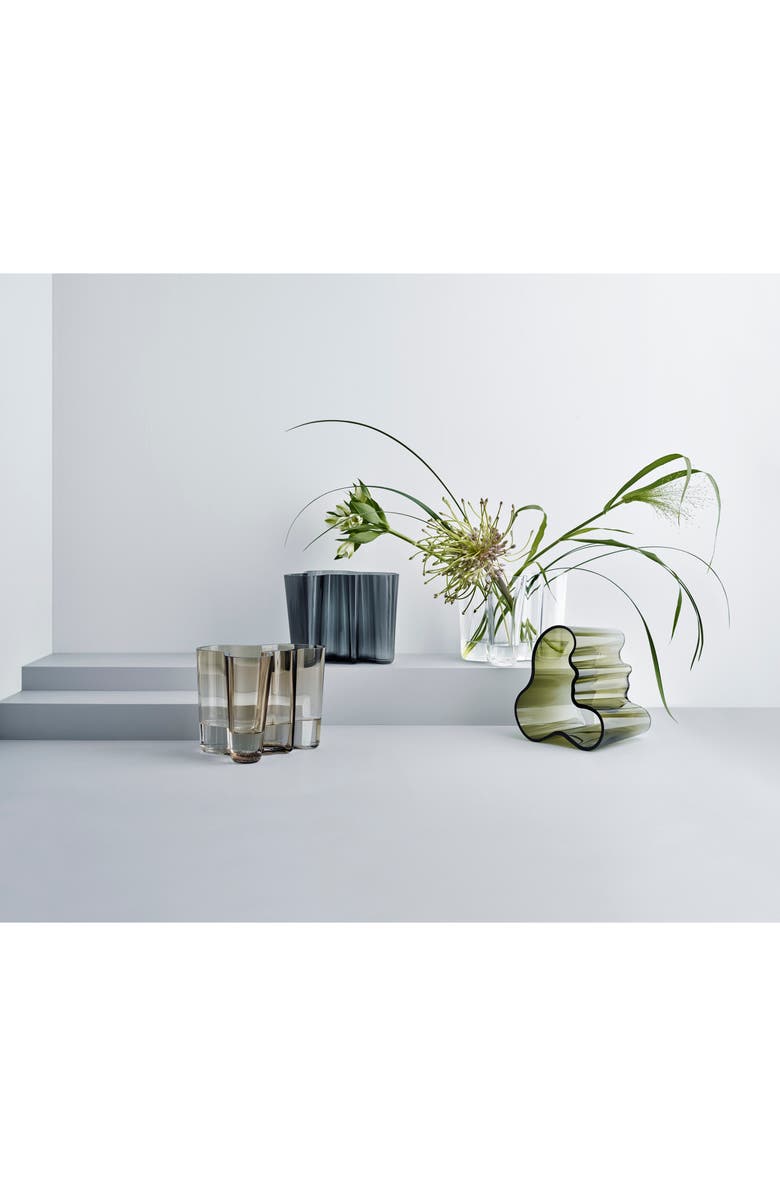 Iittala Alvar Aalto Glass Vase, Alternate, color, Dark Grey