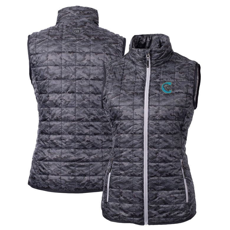 Shop Cutter & Buck Black Charlotte Knights Rainier Primaloft Eco Insulated Printed Full-zip Puffer Vest