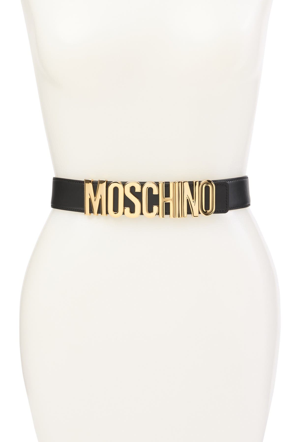 MOSCHINO | Thick Leather Logo Belt 