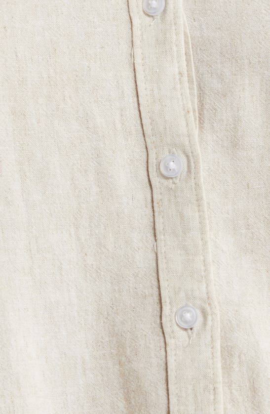 Shop Caslon (r) Linen Blend Button-up Shirt In Flax