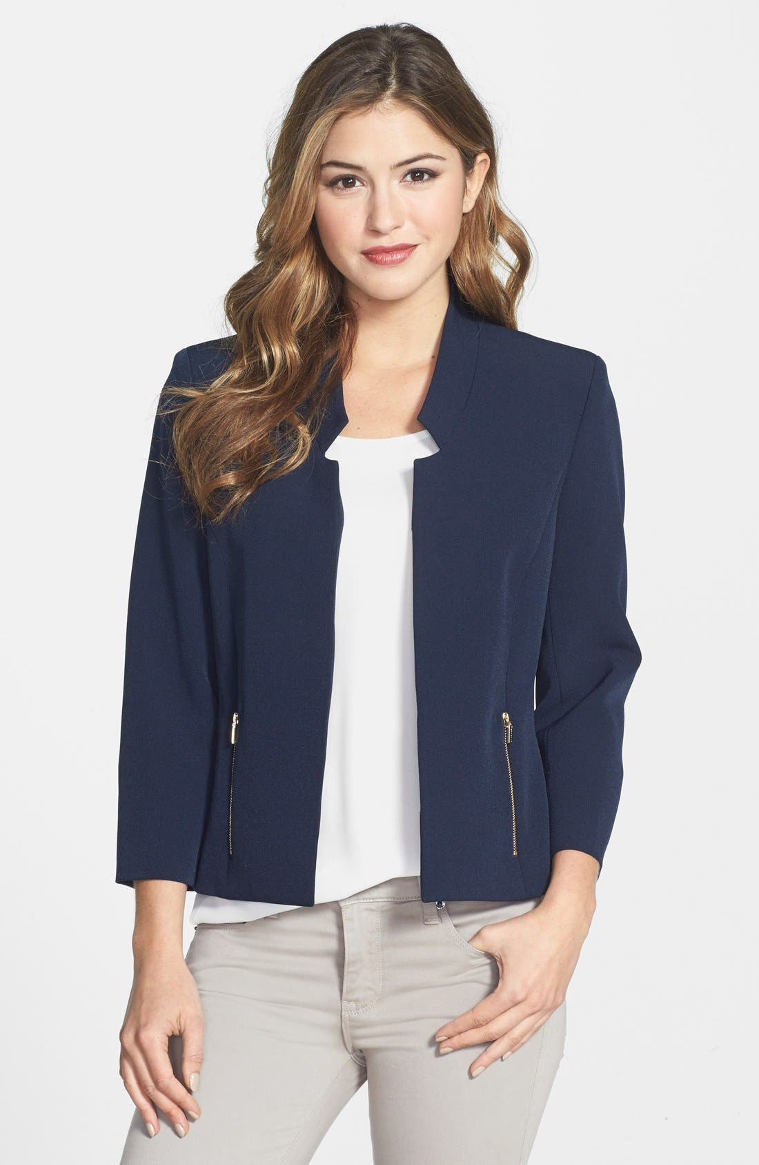 Anne Klein Crop Notch Collar Jacket Nordstrom