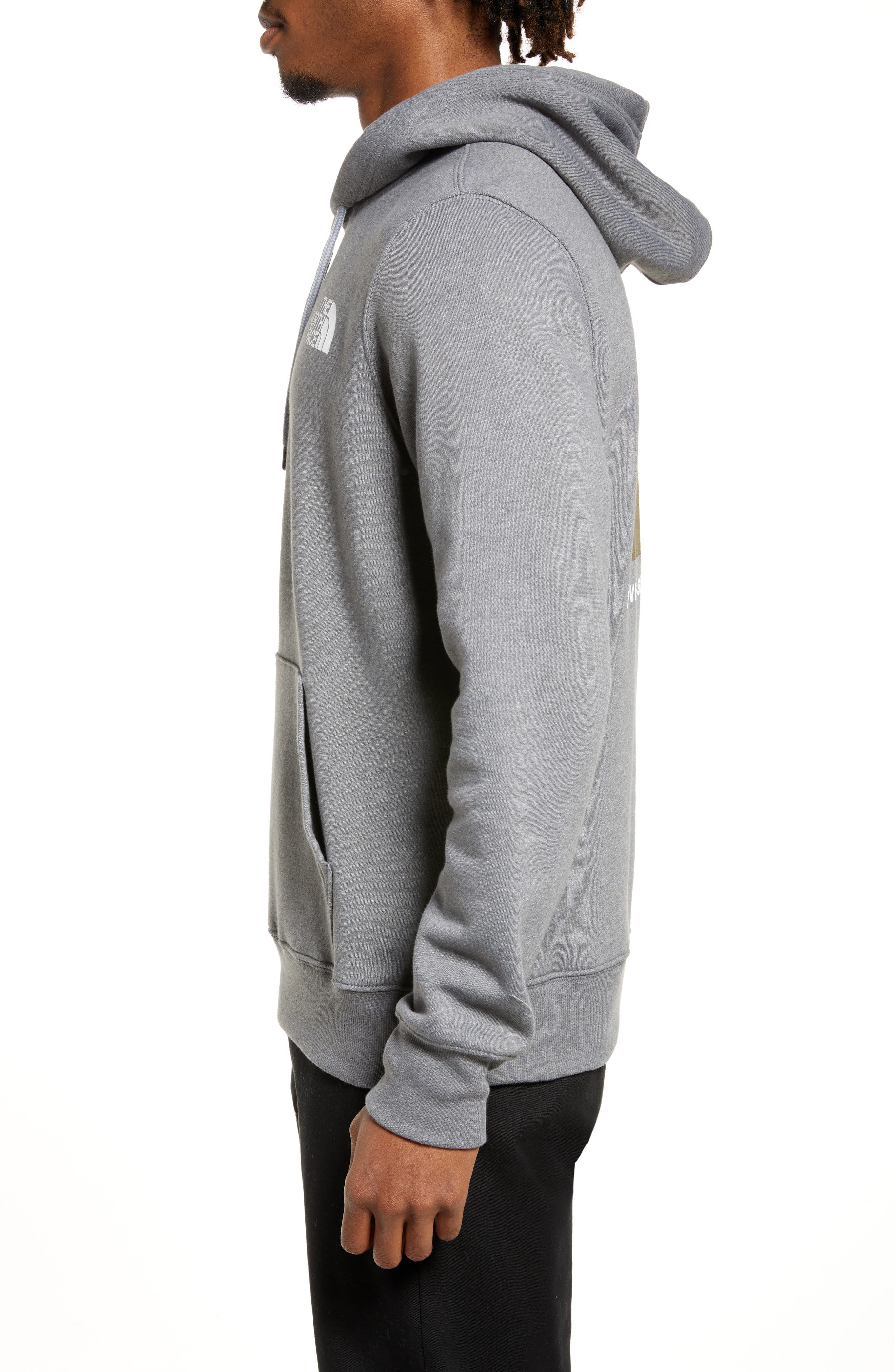 The North Face Box NSE Pullover Hoodie - Men's TNF Medium Grey Heather / Military Olive XL