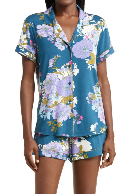 Nordstrom Moonlight Eco Short Knit Pajamas in Blue Ceramic Joy Floral