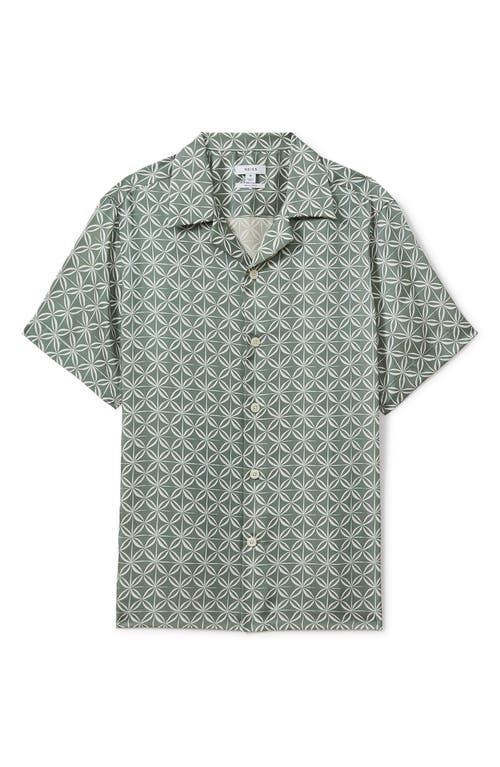 Shop Reiss Tintipan Camp Shirt In Sage Green