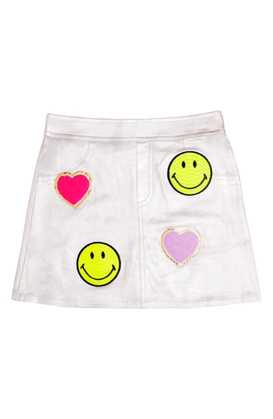 Shop Mia New York Kids' Icon Appliqué Satin Miniskirt In Silver