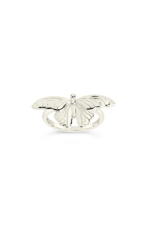 Shop Sterling Forever Rowena Butterfly Ring In Silver