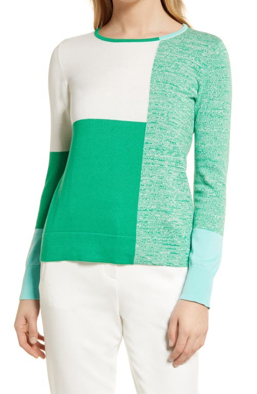 Vince Camuto Colorblock Sweater in Vivid Green