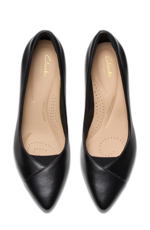 Clarksr Clarks(r) Noahh Rose Pointed Toe Pump In Black Leather