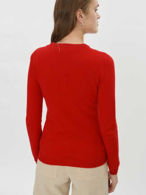 Shop Gobi Cashmere Crew Neck Sweater In Red