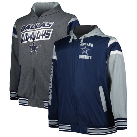 Outerstuff Men's Heather Gray Dallas Cowboys Grid Drill Retro Pullover Hoodie Size: Large