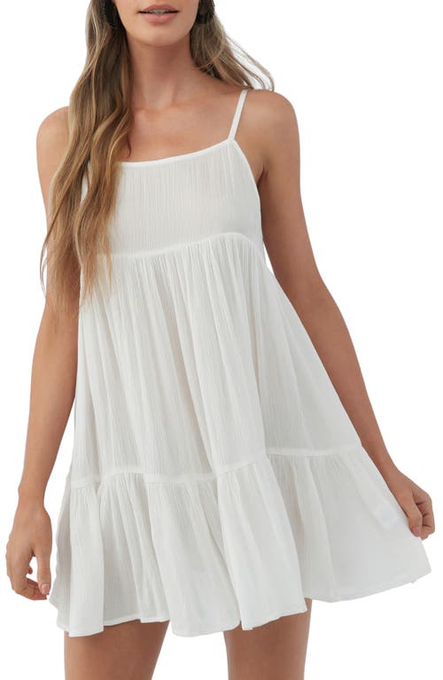 Rilee Crinkle Tiered Cover-Up Dress in Vanilla