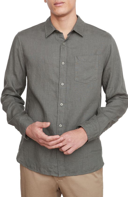 Vince Linen Button-up Shirt In Sycamore