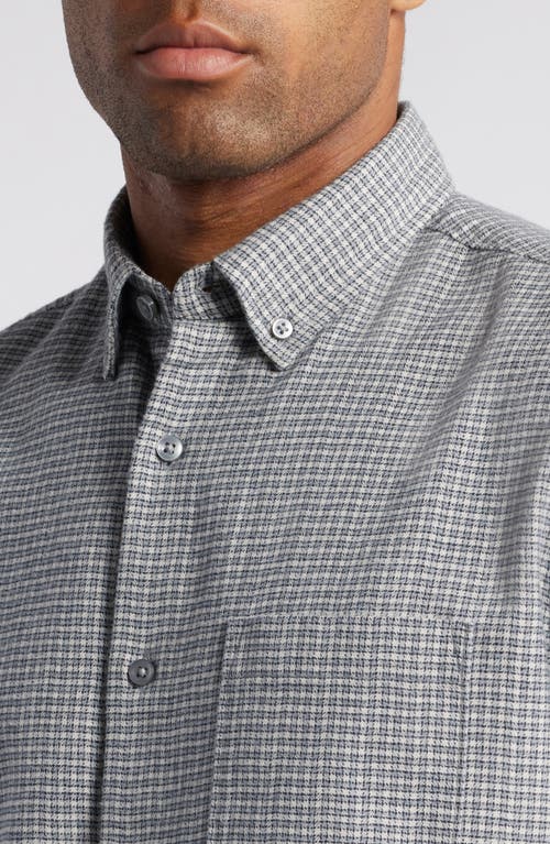 Shop Nordstrom Trim Fit Microcheck Button-down Shirt In Grey- Navy York Check