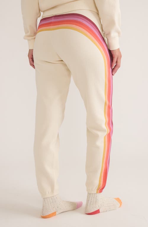 Shop Marine Layer Anytime Stripe Sweatpants In Antique White Stripe