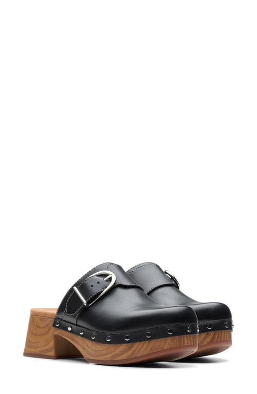 Clarks(r) Sivanne Sun Clog Black Leather at Nordstrom,