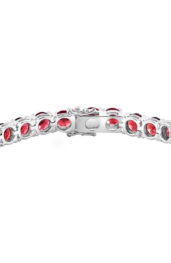 Effy Sterling Silver Garnet Tennis Bracelet In Silver