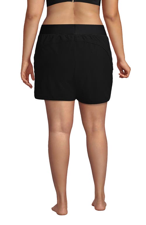 Lands' End Plus Size 5" Board Shorts With Panty In Black