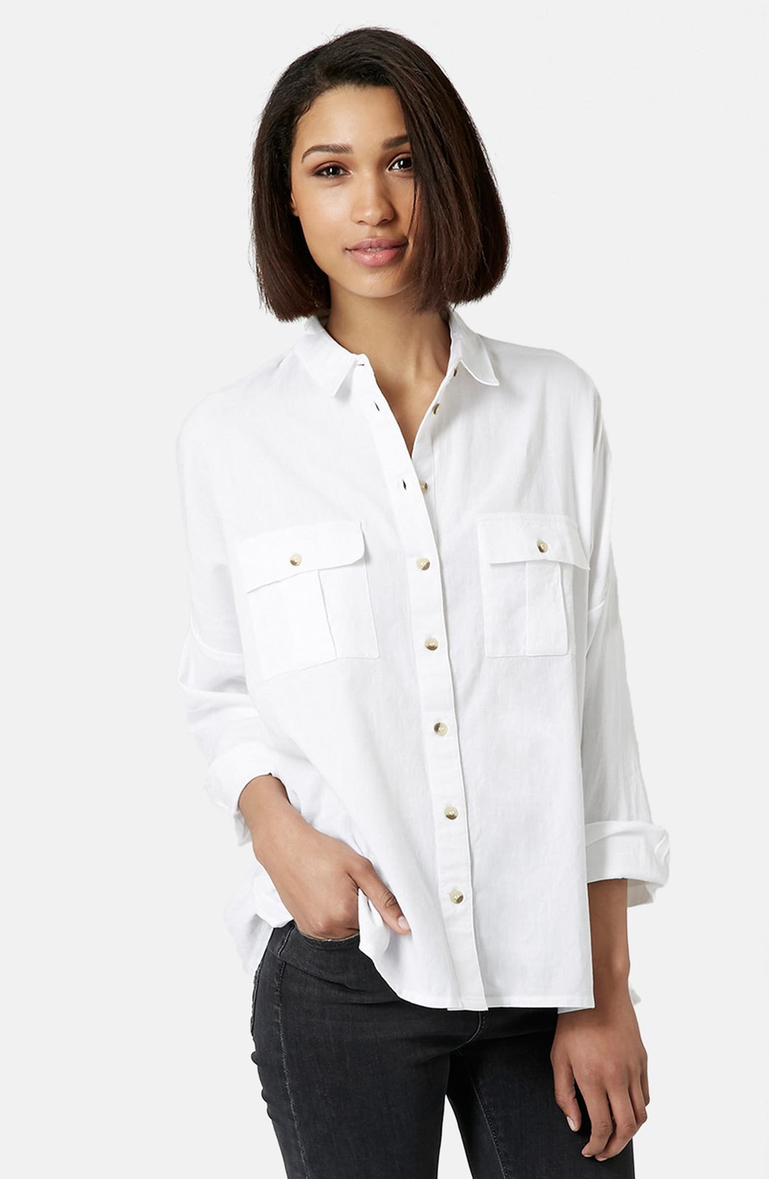 Topshop Oversize Lightweight Chambray Shirt | Nordstrom