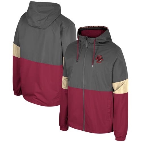 COLOSSEUM Men's Colosseum Charcoal Boston College Eagles Miles Full-Zip Hoodie Jacket