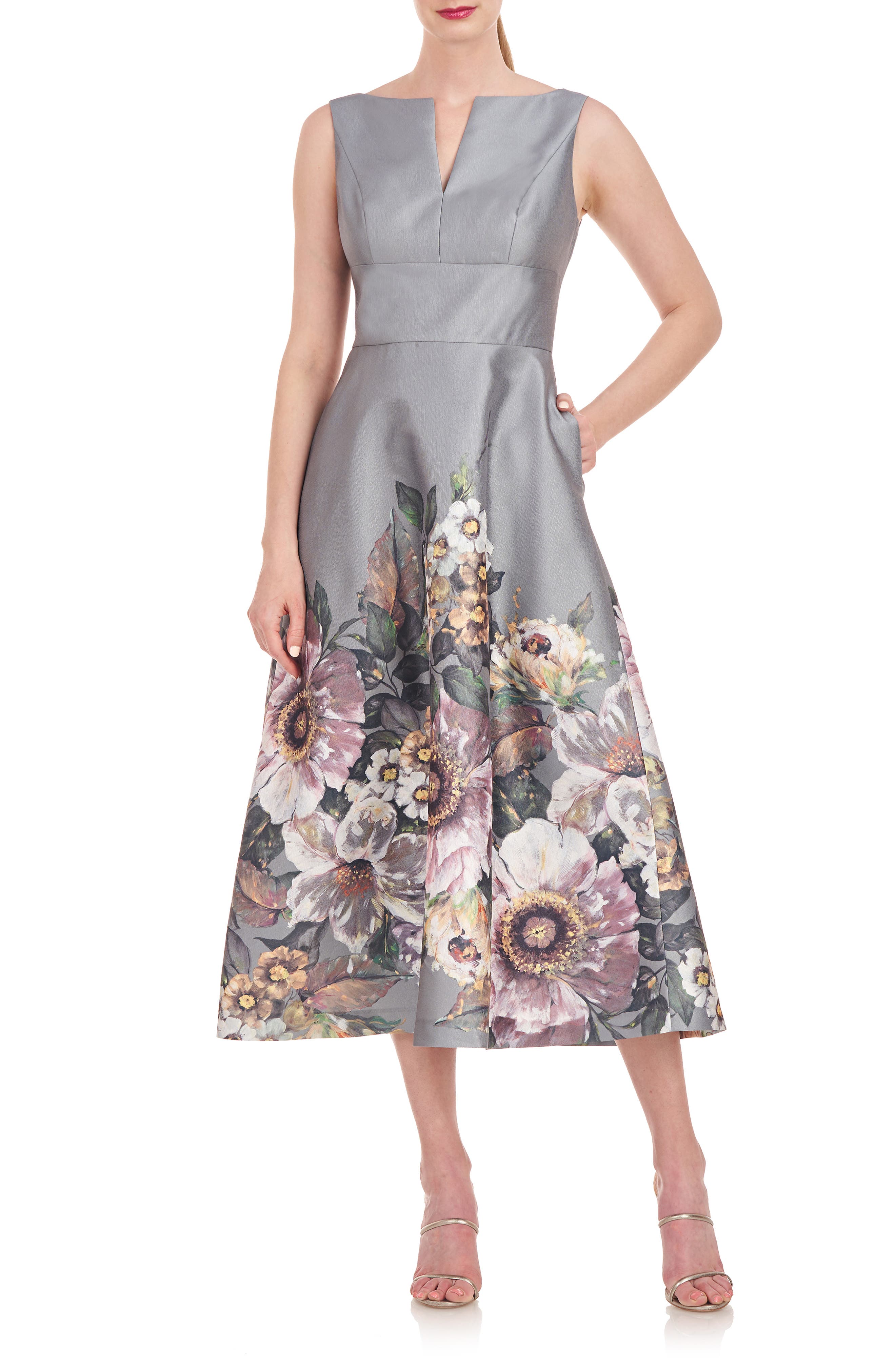 Kay Unger Marlene Floral Print A-Line Dress | Nordstrom