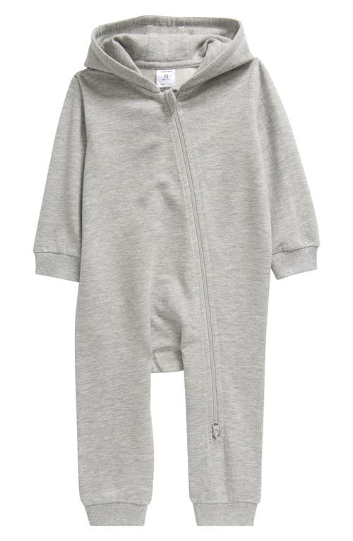 Shop Nordstrom Hooded Fleece Romper In Grey Heather