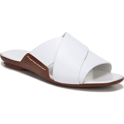 Vince Tamara Cross Strap Slide Sandal- White