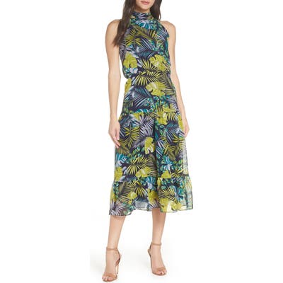 Sam Edelman Tropics Chiffon Midi Dress, Green