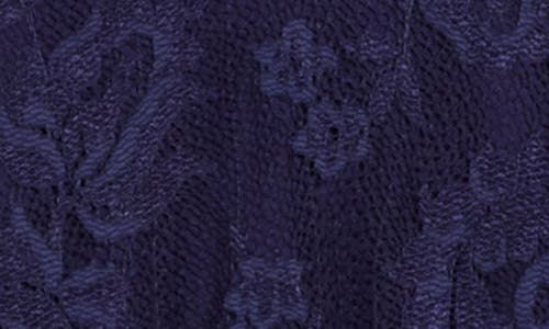Marina Scallop Lace Long Sleeve Sheath Dress In Navy