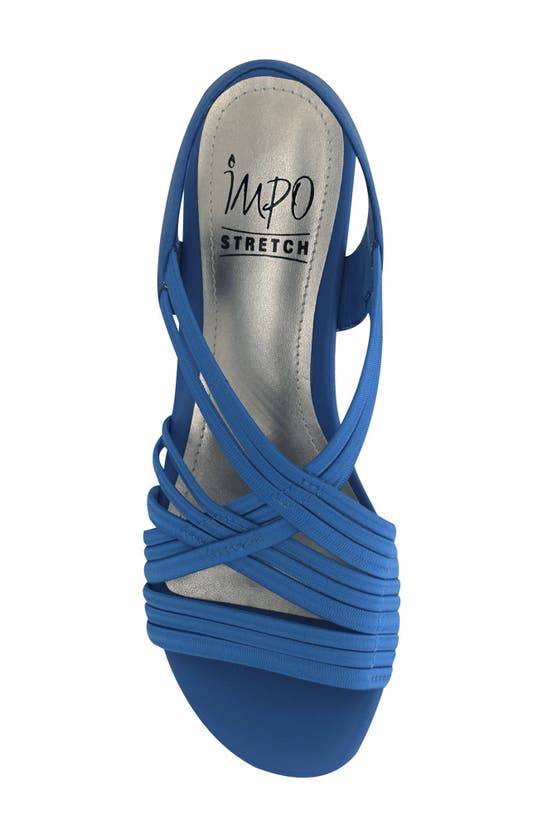 Shop Impo Ressie Elastic Strap Wedge Sandal In Cobalt Blue