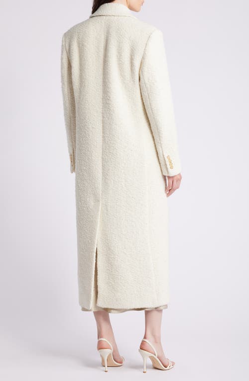 Shop Hugo Boss Boss Bouclé Tweed Longline Coat In Soft Cream