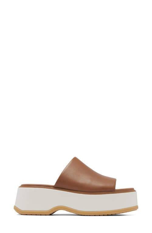 Sorel Dayspring Platform Slide Sandal In Velvet Tan/chalk