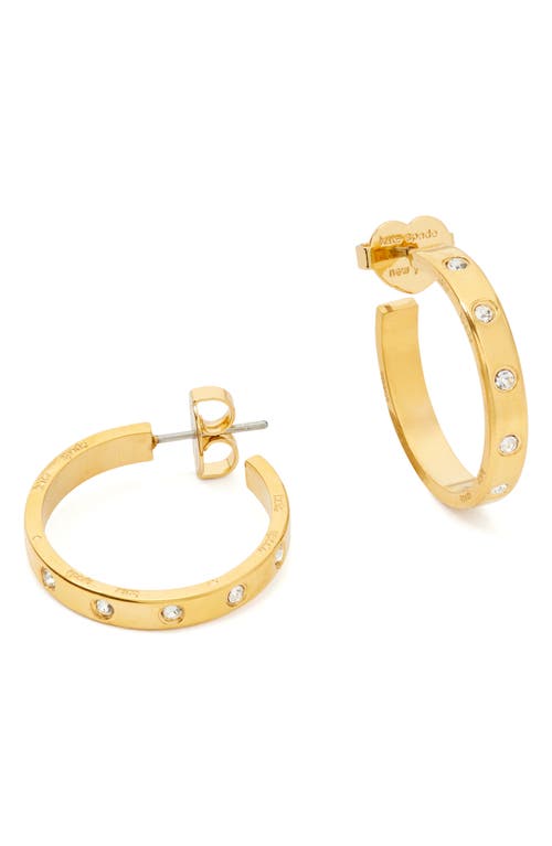 Kate Spade New York crystal station hoop earrings in Clear/Gold at Nordstrom