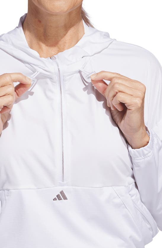 Shop Adidas Golf Ultimate365 Twistknit Performance Zip-up Golf Hoodie In White