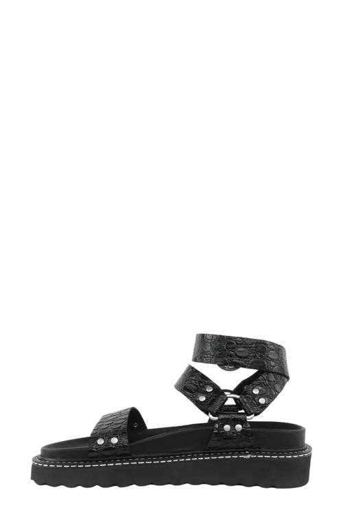 Caverley Burt Platform Sandal In Black Croc