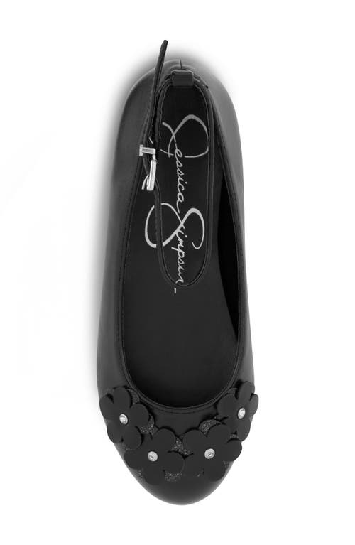JESSICA SIMPSON JESSICA SIMPSON KIDS' AMY PETAL ANKLE STRAP FLAT