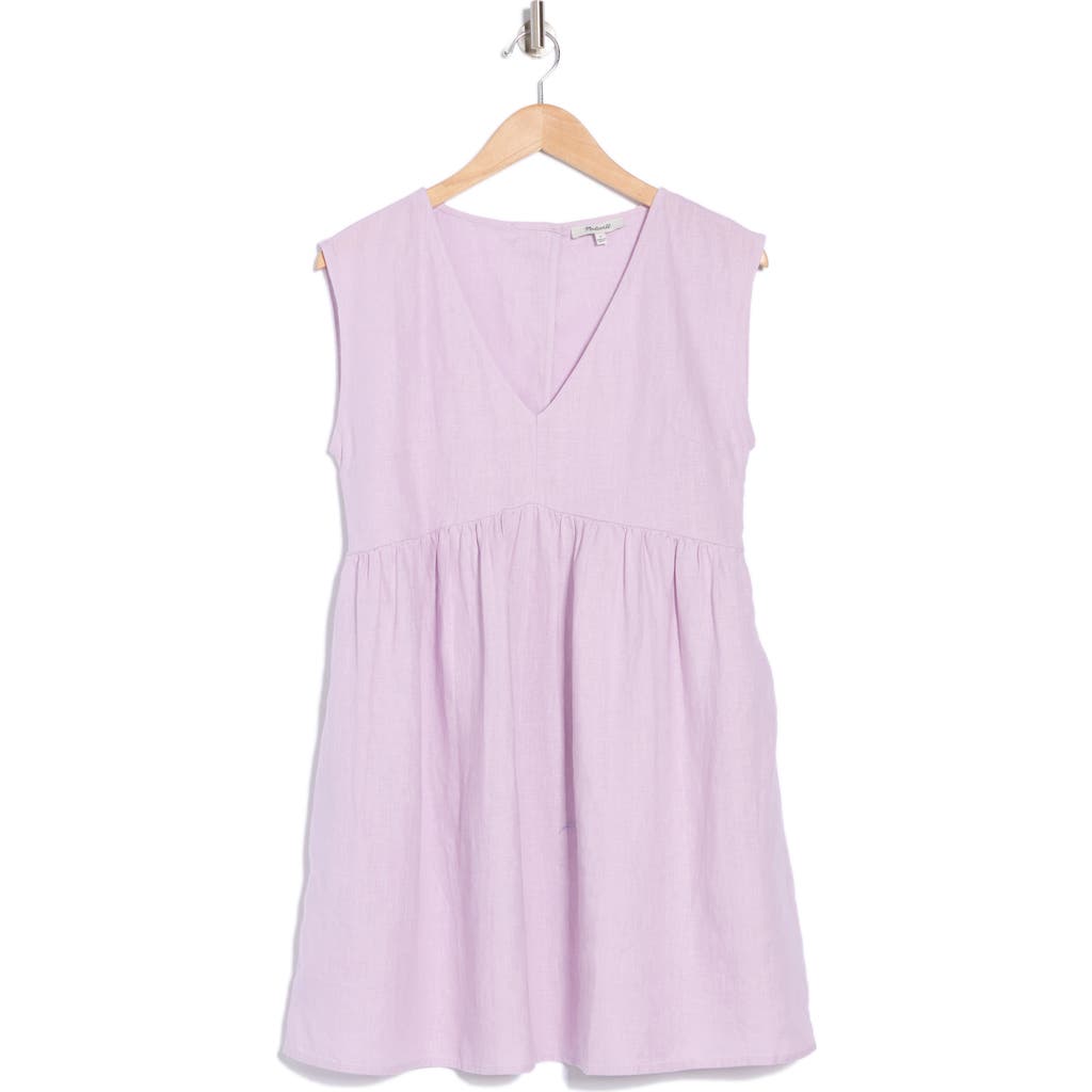 Madewell Relaxed Empire Waist Minidress In Subtle Lilac