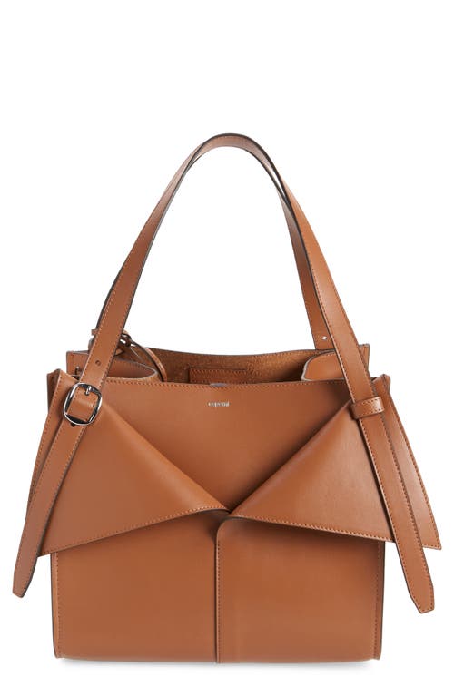 Shop Coperni Small Cabas Belted Shoulder Bag In Brown Camel