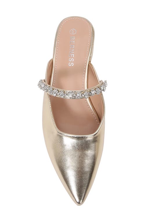Shop Berness Essence Rhinestone Pointed Toe Mule In Gold