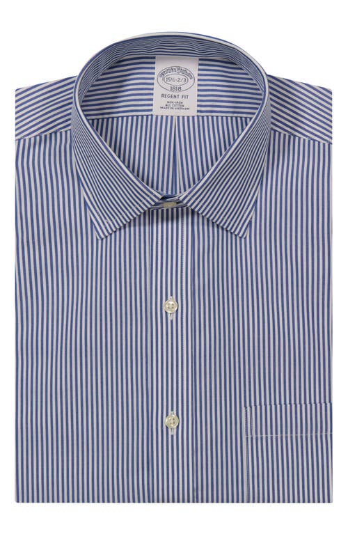 Brooks Brothers Candy Stripe Non-Iron Regent Fit Dress Shirt Stpblue at Nordstrom,