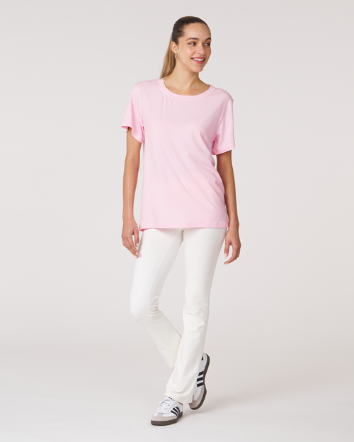 Shop Rebody Active Rebody Essentials Oversized Short Sleeve Top In Pink