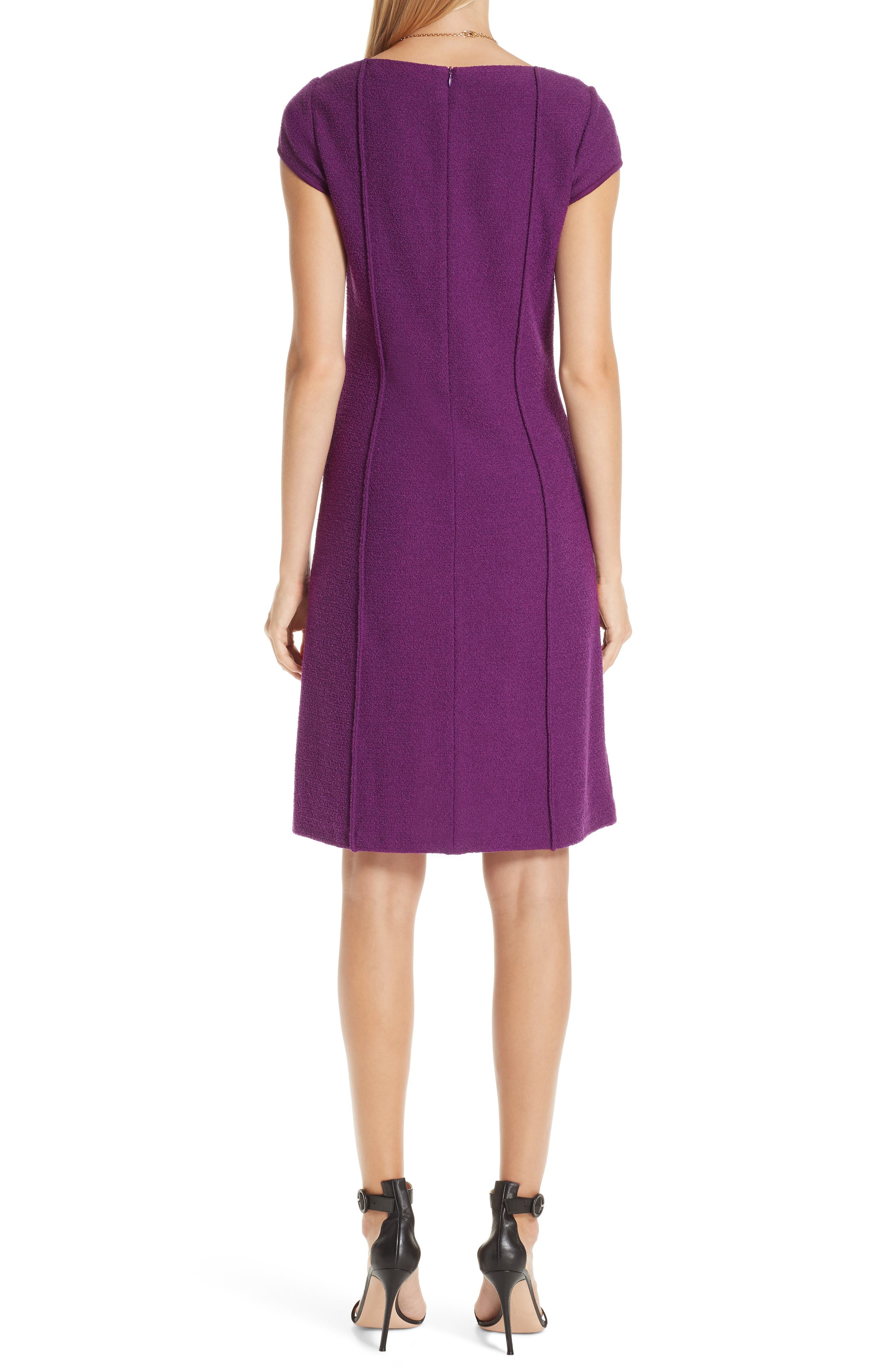 St. John Collection Ana Boucle Knit Dress, Purple