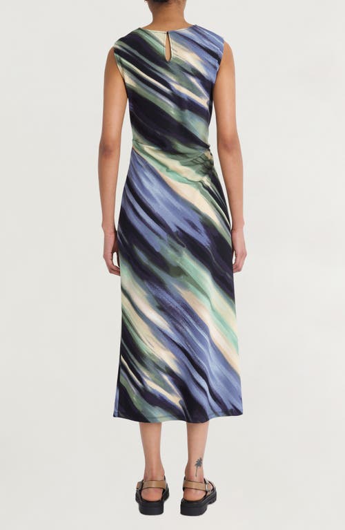 Shop Luxely Drape Stretch Dress In Cameo Green/dusk Blue