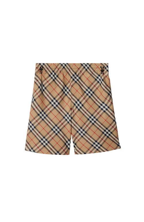 Burberry Men Check Print Bermuda Swimsuit In Brown