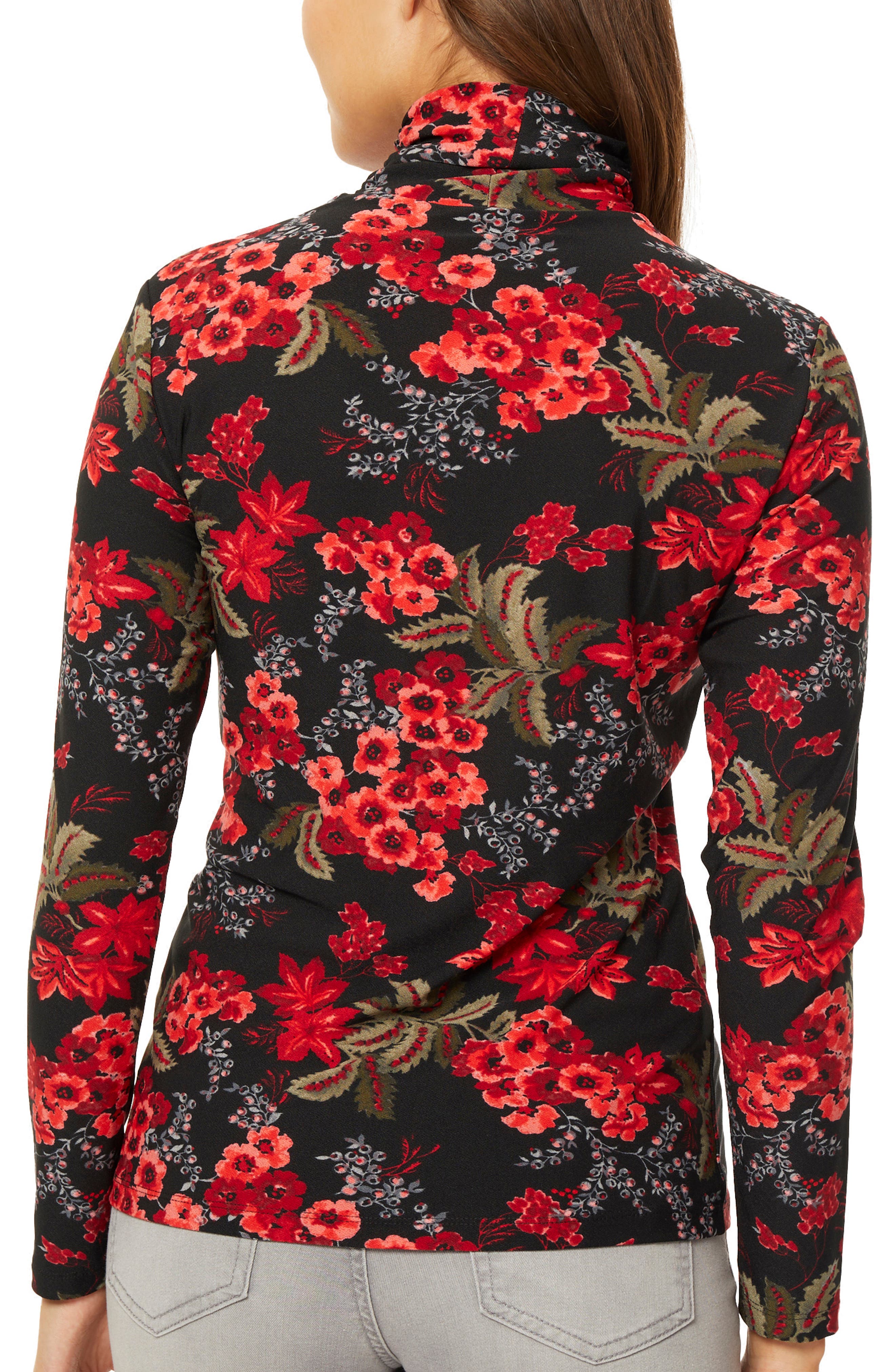 Jones New York Floral Turtleneck Top 