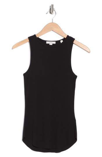 Vince Rib Crewneck Tank In Black