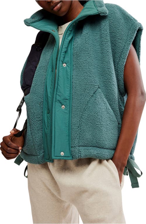 Free People Fp Movement Scout It Out Fleece Vest In Midnight Jade