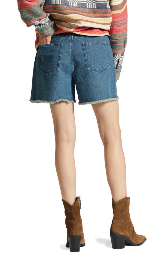Brixton Lomas Frayed Denim Shorts In Vintage Indigo